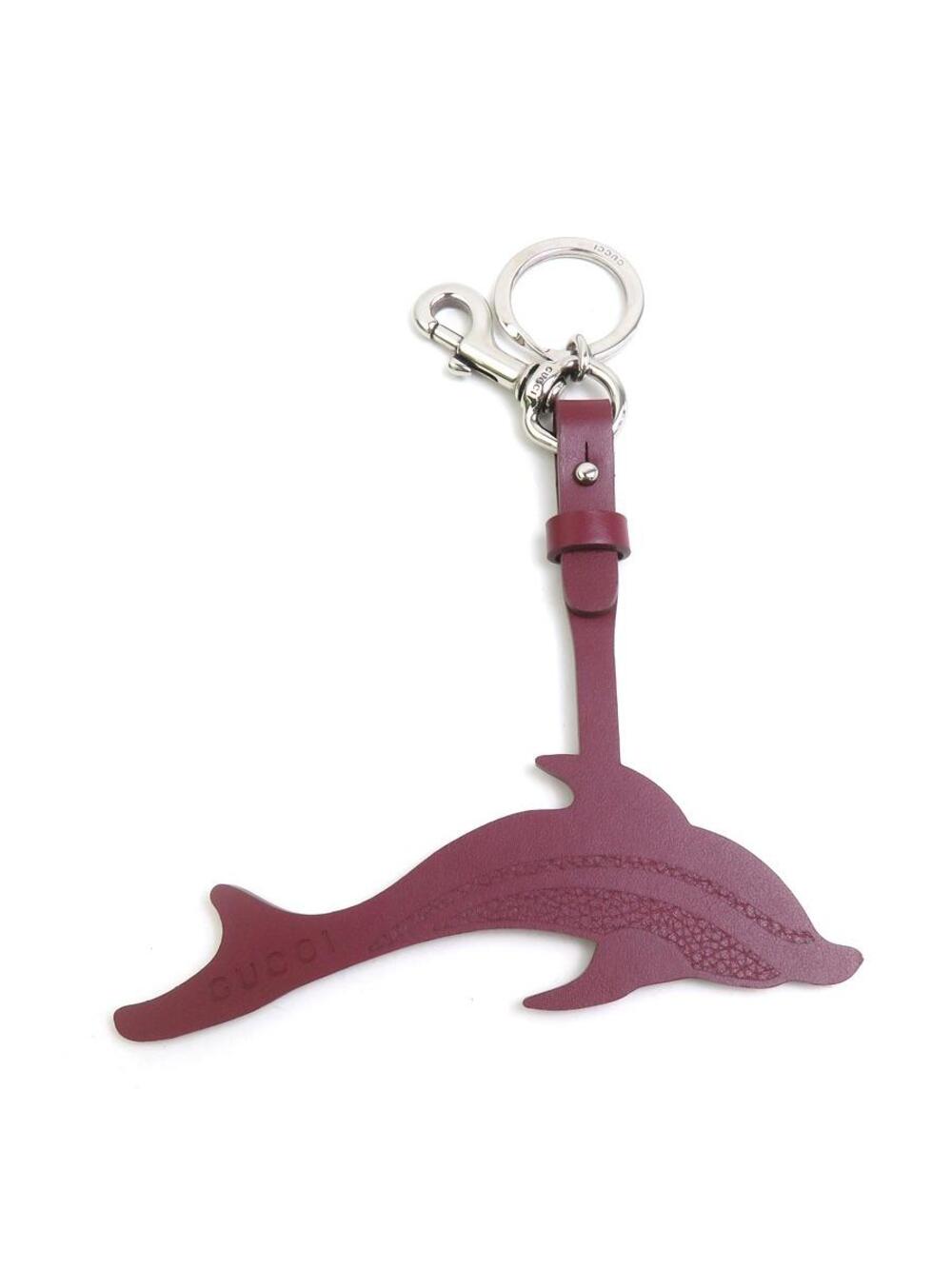 Auth Gucci Dolphin Motif Charm Key Ring #363508G19B